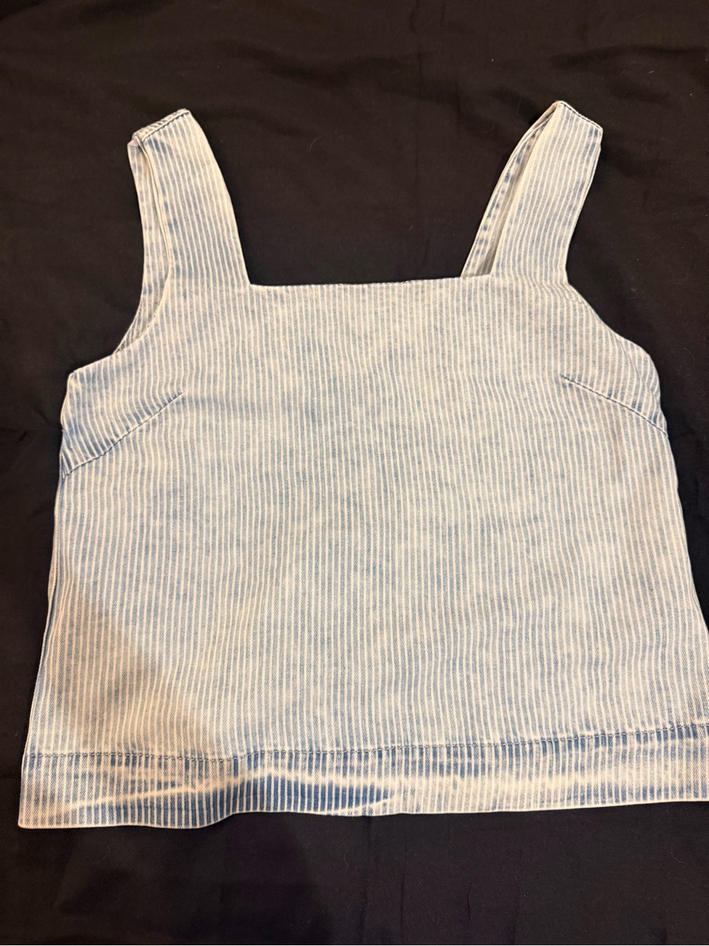 Thread & Supply Light Blue Striped Square Neck Tank
